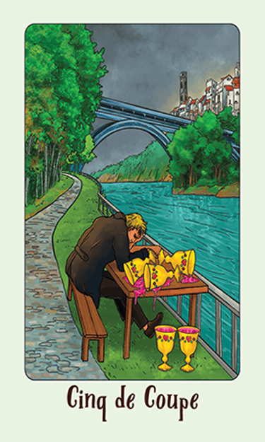 Jasper Tarot Next gen Cinq de Coupe