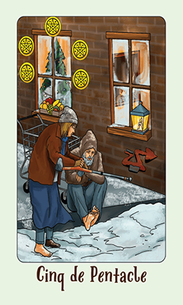 Jasper Tarot Next gen Cinq de Pentacle
