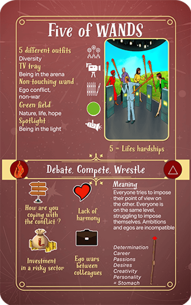 Jasper Tarot Next gen Explanation Five of Wands