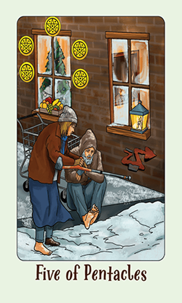 Jasper Tarot Next gen Five of Pentacles