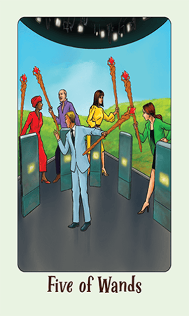 Jasper Tarot Next gen Five of Wands