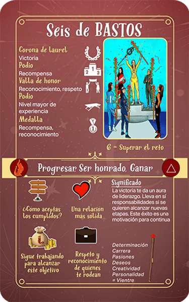 Jasper Tarot Next gen Explicación Seis de Bastos