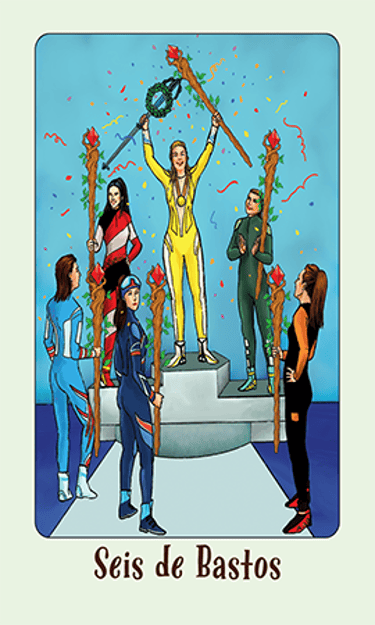 Jasper Tarot Next gen Seis de Bastos