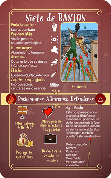 Jasper Tarot Next gen Explicación Siete de Bastos