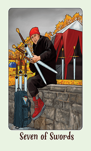 Jasper Tarot Next gen Seven of Swords