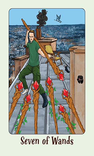 Jasper Tarot Next gen Seven of Wands