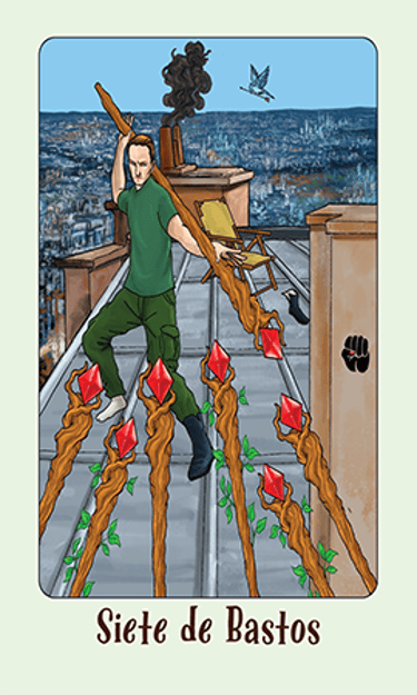 Jasper Tarot Next gen Siete de Bastos
