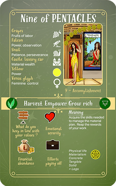 Jasper Tarot Next gen Explanation nine of Pentacles