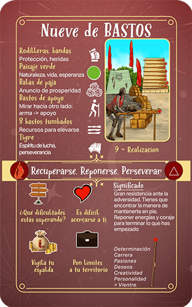 Jasper Tarot Next gen Explicación Nueve de Bastos