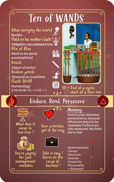 Jasper Tarot Next gen Explanation Ten of Wands