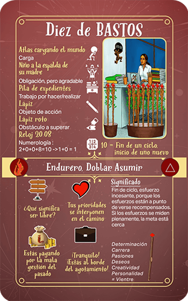 Jasper Tarot Next gen Explicación Diez de Bastos