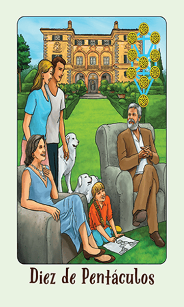 Jasper Tarot Next gen Diez de Pentaculos