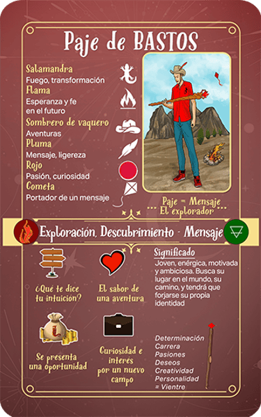 Jasper Tarot Next gen Explicación Paje de Bastos