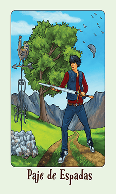 Jasper Tarot Next gen Paje de Espadas