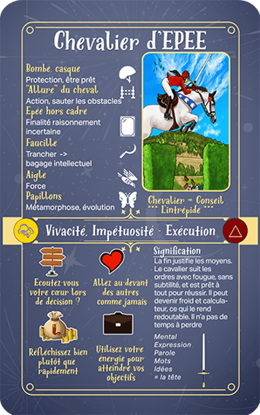Jasper Tarot Next gen Explication Chevalier de EPEE