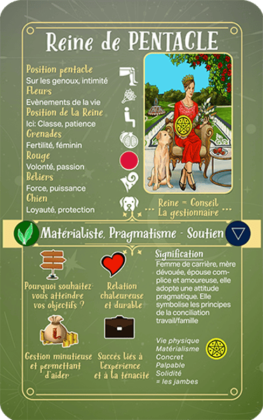 Jasper Tarot Next gen Explication Reine de Pentacle