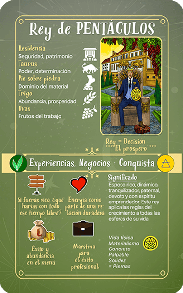 Jasper Tarot Next gen explicación Rey de Pentaculos