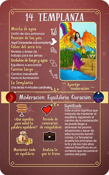 Jasper Tarot Next gen explicación Mayores Templanza
