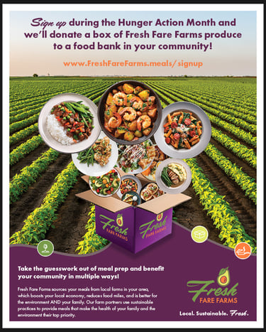 Magazine advertisement for Fresh Fare Farms multi-channel advertising campaign.