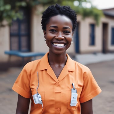 Image of a community outreach event with smiling volunteers.