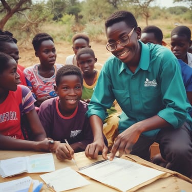 Picture of a smiling team member helping a visitor.