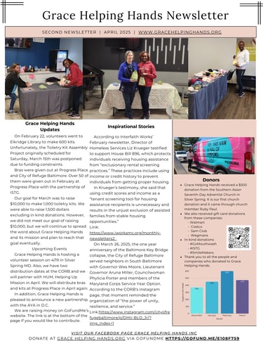 Grace Helping Hands April 2025 Newsletter