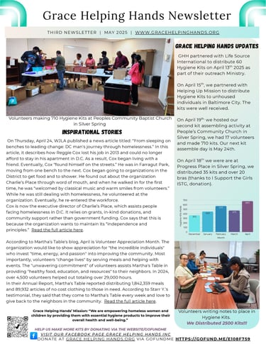 Grace Helping Hands May 2025 Newsletter
