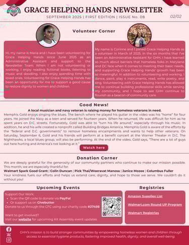 Grace Helping Hands September 2025 Newsletter Page 2