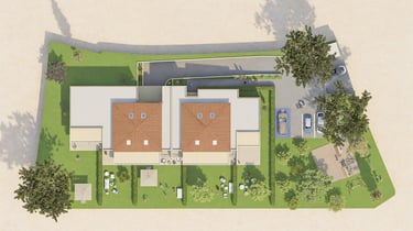 Un plan 3D vue du dessus en architecture 3D
