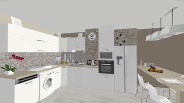 Design intérieur Cannes : plans 3D d'une rénovation élégante et contemporaine.