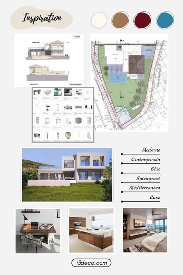 Planches d'inspiration pour une villa contemporaine à Carqueiranne.