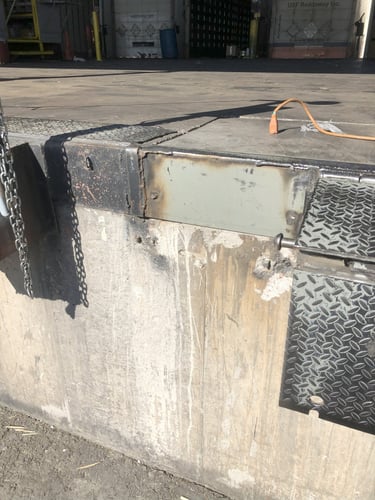 Dock apron repair before