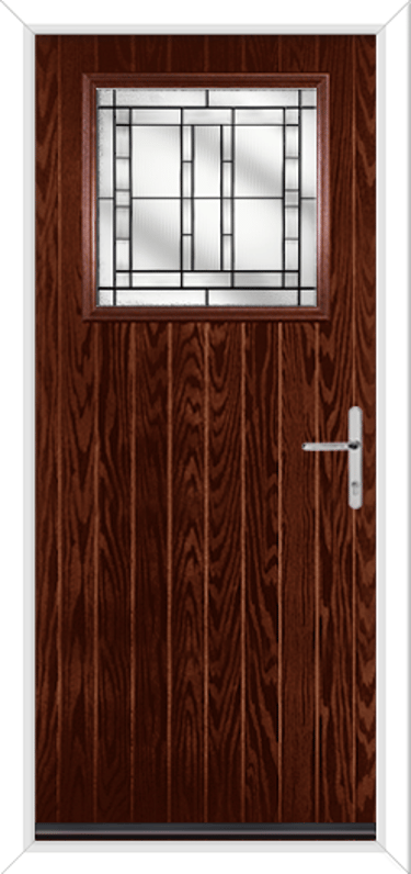 Rosewood short door with New Orleans Glass