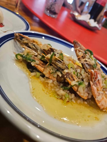 entrée gambas grillé ail deliwok