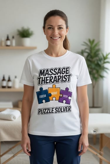 massage therapist puzzle solver t-shirt design