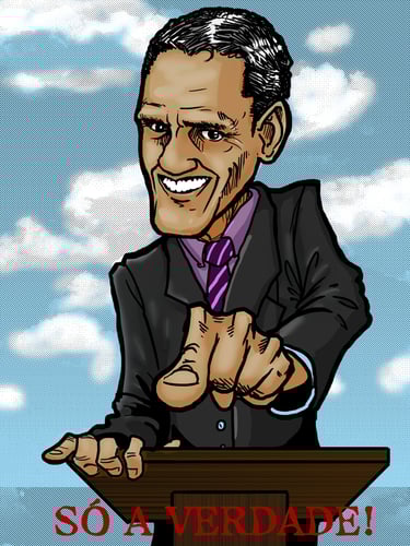 Desenho em homenagem ao personagem Pastor Adélio, interpretado por Marcio Américo.