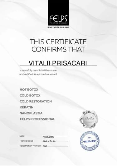 Professional botox and keratin and nanoplastia professional treatment certification for London