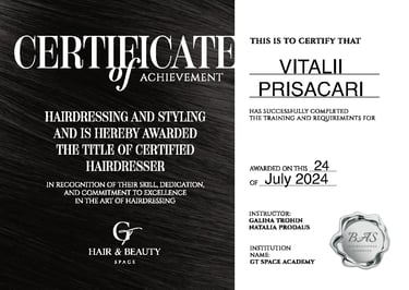 Advanced matted hair detangling training certificate for Detangled Hair Studio specialist