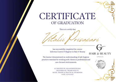 Client consultation and hair assessment course certificate for Detangled Hair Studio