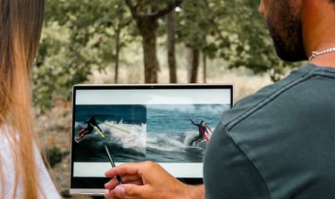 cours de surf en video analyse a lanzarote