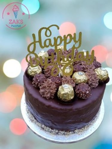 Ferrero Rocher birthday cake supplied by ZAKS Pud Pod