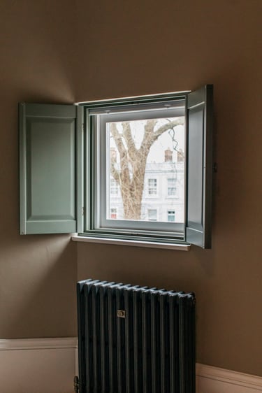 solid shutters in listed telford property