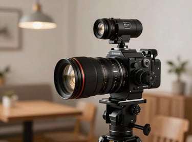 Behind-the-scenes shot of a professional food photography session in a North American / US studio, high-end equipment and cozy atmosphere.