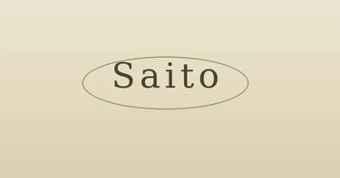 Minimalistisches „Saito“-Logo mit elegantem Schriftzug innerhalb eines dünnen grünen Ovals