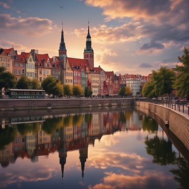 Illuminated Grand Place in Brussels with the Town Hall tower under a full moon at dusk.
