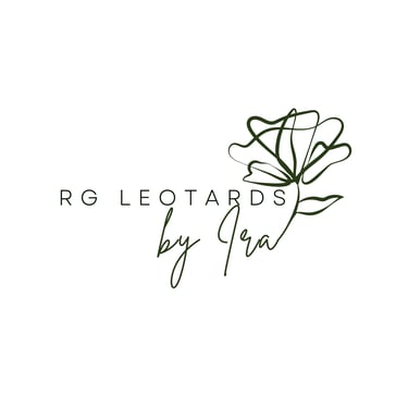 rhythmic gymnastics leotards usa made by @rgleotards_by_ira logo