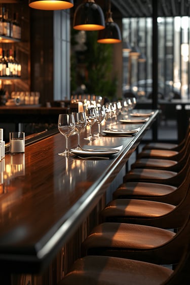 Bar and service counter at Tilli’s Restaurant Chicago