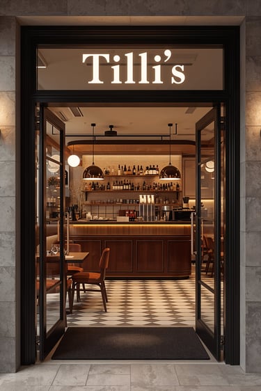 Entrance and welcome area of Tilli’s Restaurant Chicago
