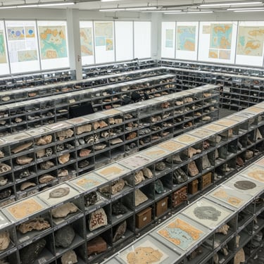 Microfosssil storage slides ou porta foraminiferos logo