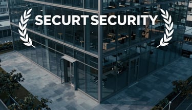 A clean, modern workspace with a laptop and a notebook, featuring steel blue and pale silver stationery.